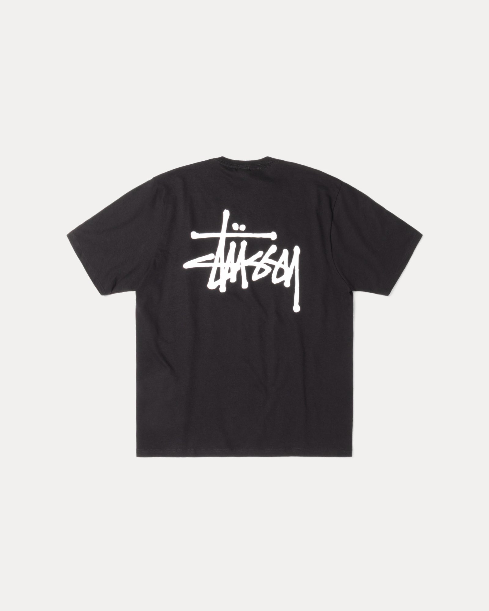 Basic Stussy Tee Mens Short Sleeve In Black | hero:main:collection:new-arrivals,shirts,tops-shirts,all,tees,outerwear,denim,knits,accessories,sunglasses,hoodies,sweats,mens-hoodies-sweatshirts,shorts,pants,bottoms