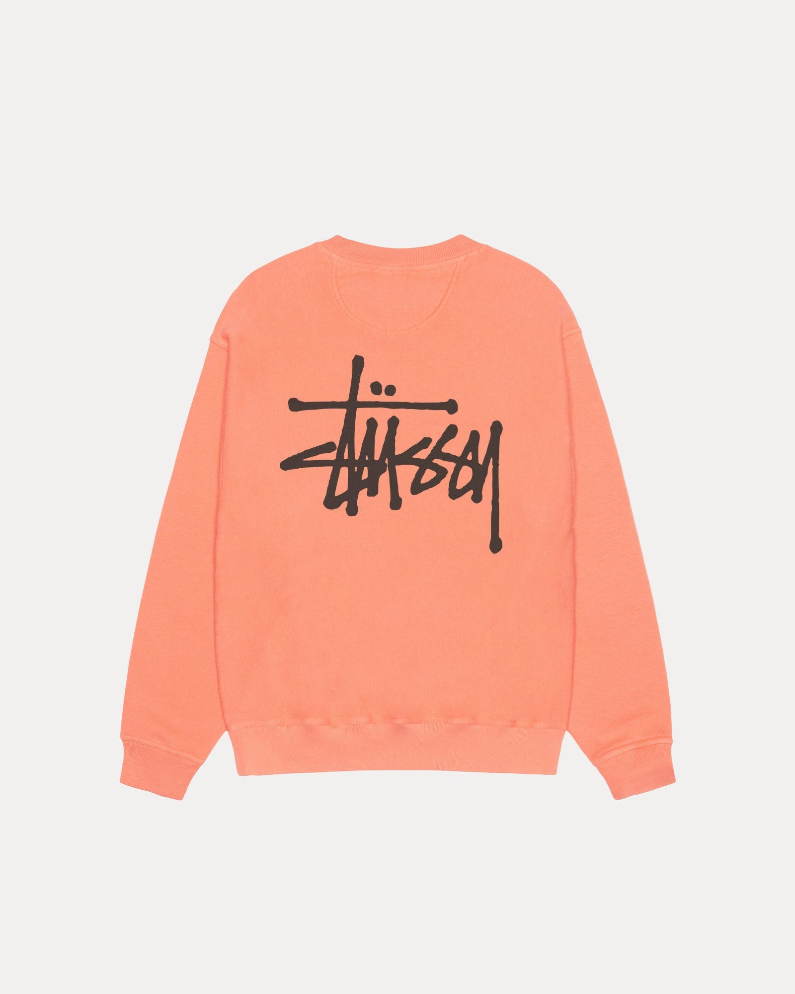 Basic Stussy Pig. Dyed Crew Mens Long Sleeve In Sherbert | hero:main:collection:new-arrivals,shirts,tops-shirts,all,tees,outerwear,denim,knits,accessories,sunglasses,hoodies,sweats,mens-hoodies-sweatshirts,shorts,pants,bottoms