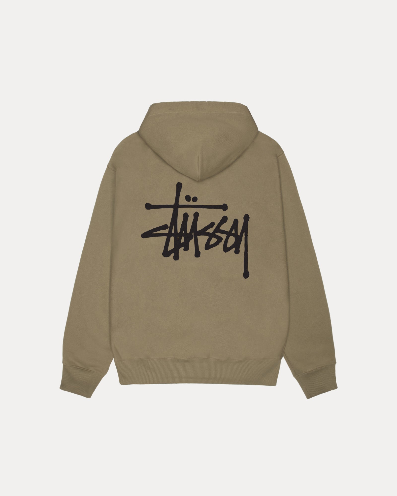 Basic Stussy Hood Mens Long Sleeve In Army | hero:main:collection:new-arrivals,shirts,tops-shirts,all,tees,outerwear,denim,knits,accessories,sunglasses,hoodies,sweats,mens-hoodies-sweatshirts,shorts,pants,bottoms