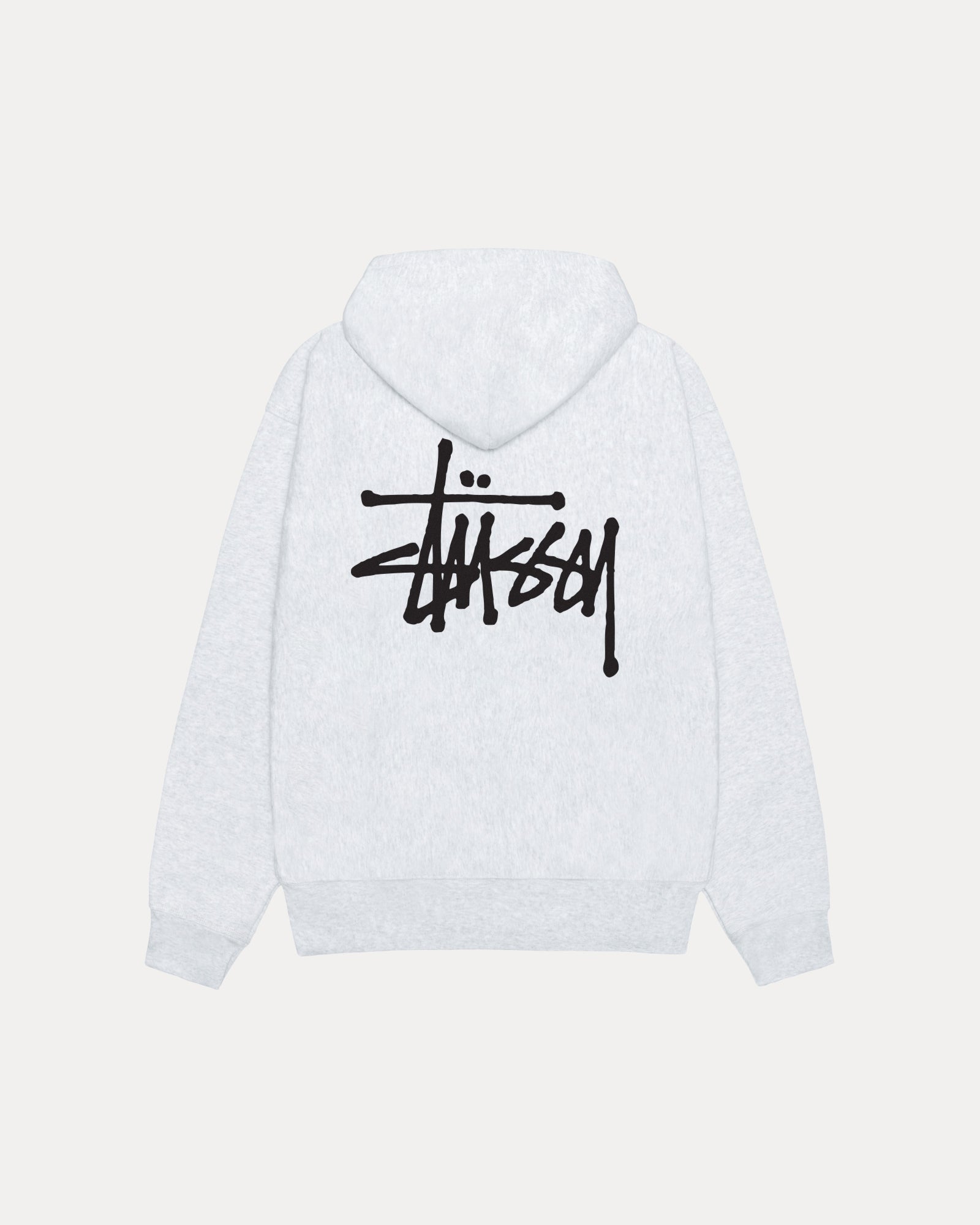 Basic Stussy Hood Mens Long Sleeve In Ash Heather | hero:main:collection:new-arrivals,shirts,tops-shirts,all,tees,outerwear,denim,knits,accessories,sunglasses,hoodies,sweats,mens-hoodies-sweatshirts,shorts,pants,bottoms