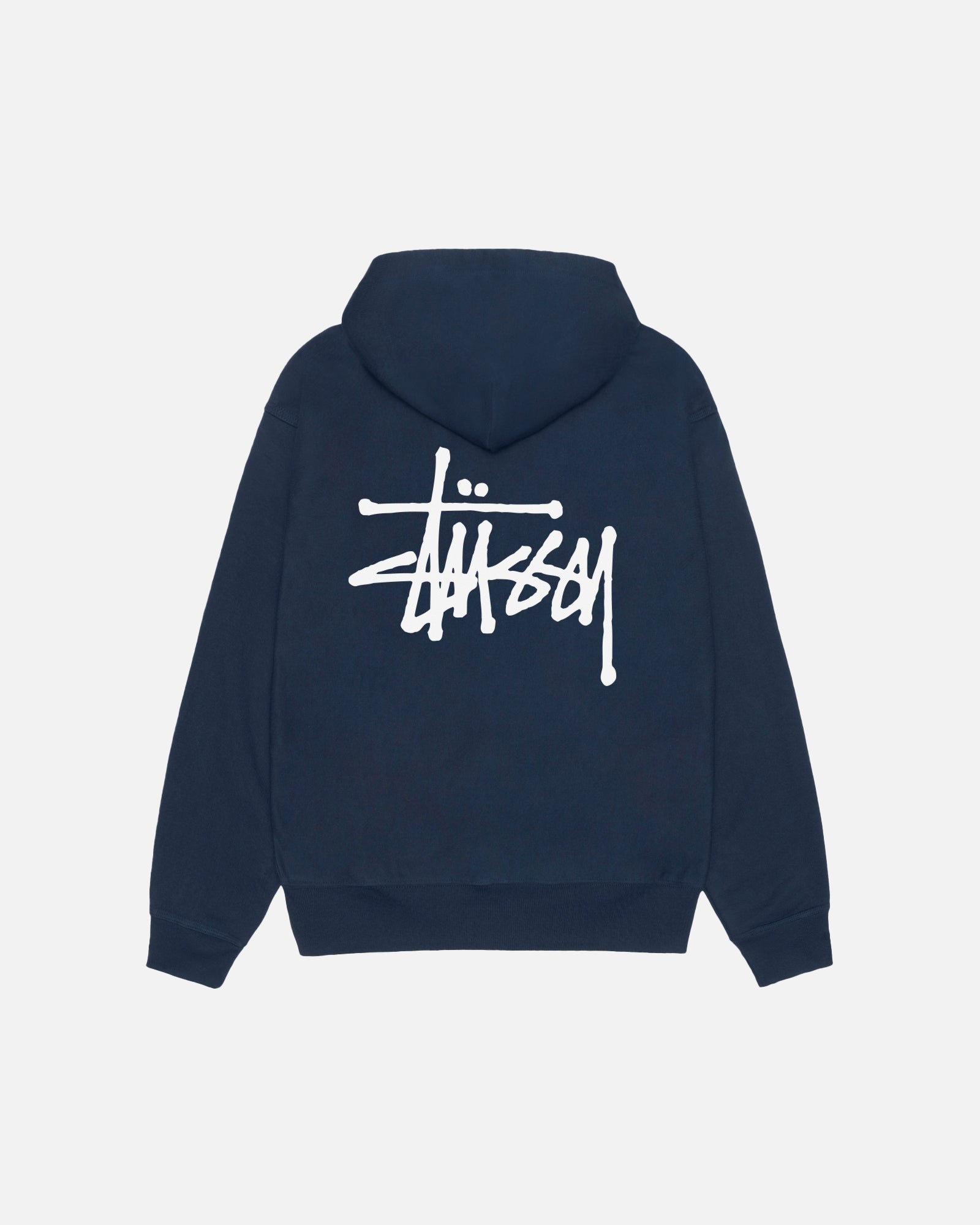 Basic Stussy Hood Mens Long Sleeve In Navy | hero:main:collection:new-arrivals,shirts,tops-shirts,all,tees,outerwear,denim,knits,accessories,sunglasses,hoodies,sweats,mens-hoodies-sweatshirts,shorts,pants,bottoms