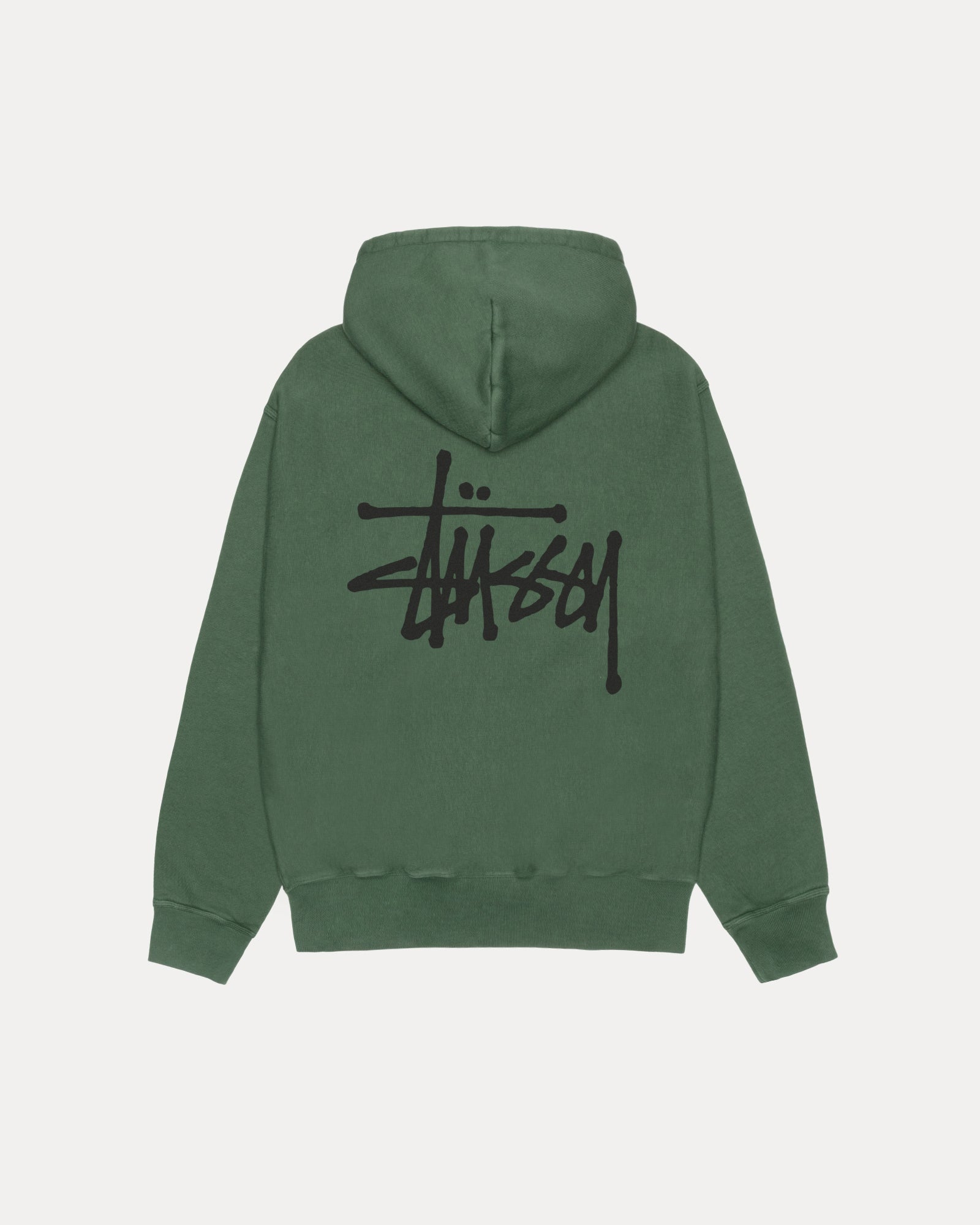 Basic Stussy Pig. Dyed Hood Mens Long Sleeve In Pine | hero:main:collection:new-arrivals,shirts,tops-shirts,all,tees,outerwear,denim,knits,accessories,sunglasses,hoodies,sweats,mens-hoodies-sweatshirts,shorts,pants,bottoms