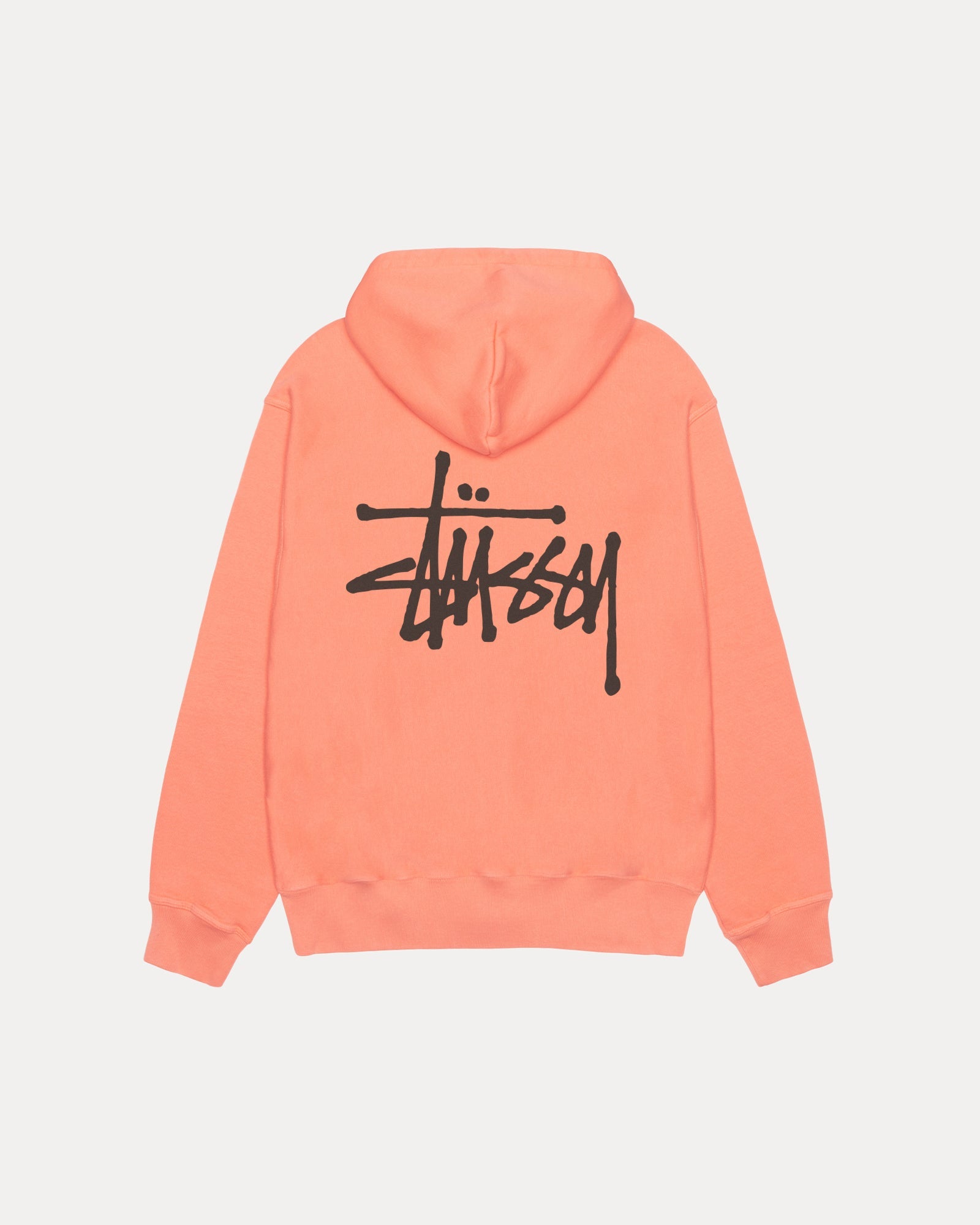 Basic Stussy Pig. Dyed Hood Mens Long Sleeve In Sherbert | hero:main:collection:new-arrivals,shirts,tops-shirts,all,tees,outerwear,denim,knits,accessories,sunglasses,hoodies,sweats,mens-hoodies-sweatshirts,shorts,pants,bottoms