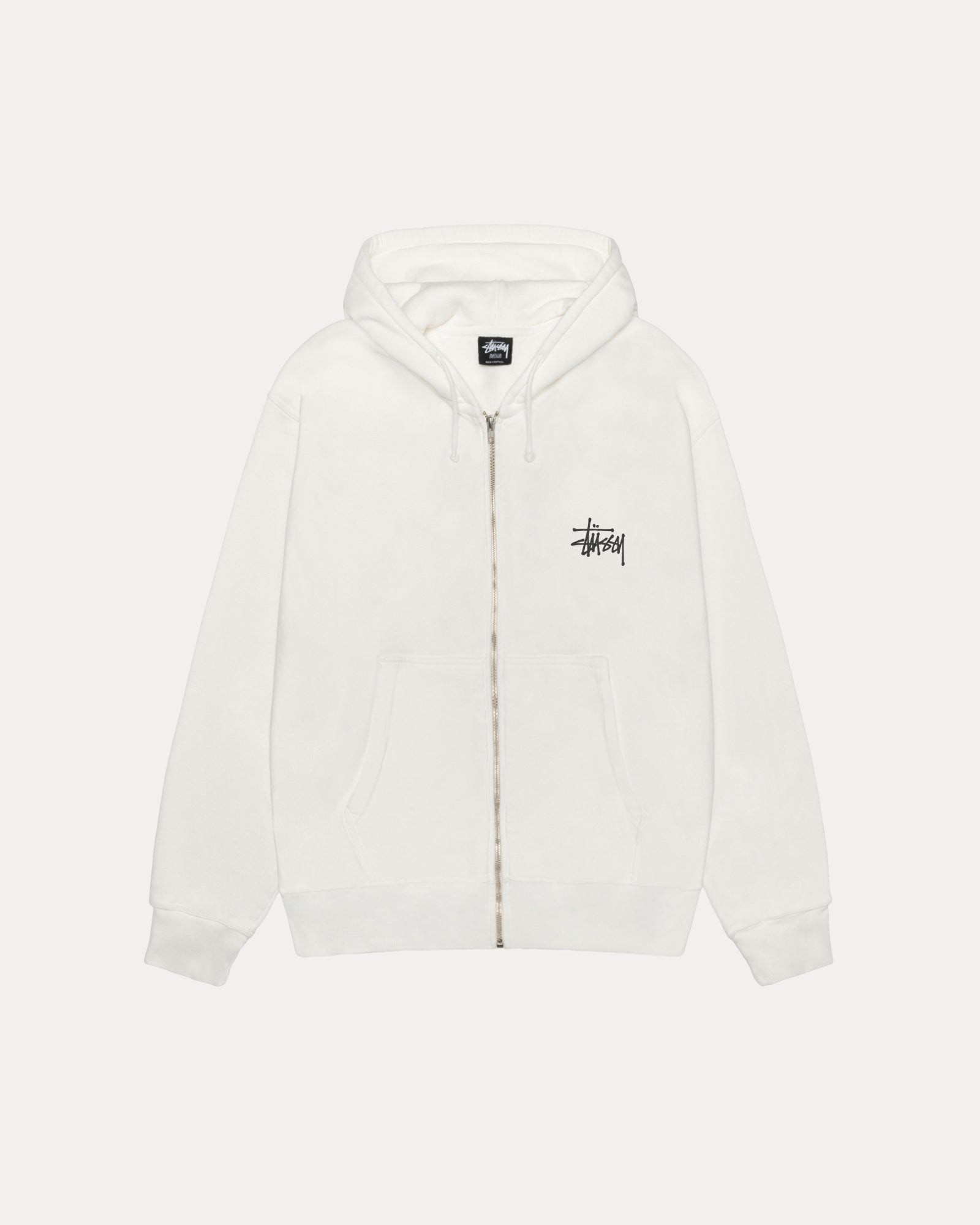Basic Stussy Pig Dyed Zip Hood Mens Long Sleeve In Natural | hero:main:collection:new-arrivals,shirts,tops-shirts,all,tees,outerwear,denim,knits,accessories,sunglasses,hoodies,sweats,mens-hoodies-sweatshirts,shorts,pants,bottoms