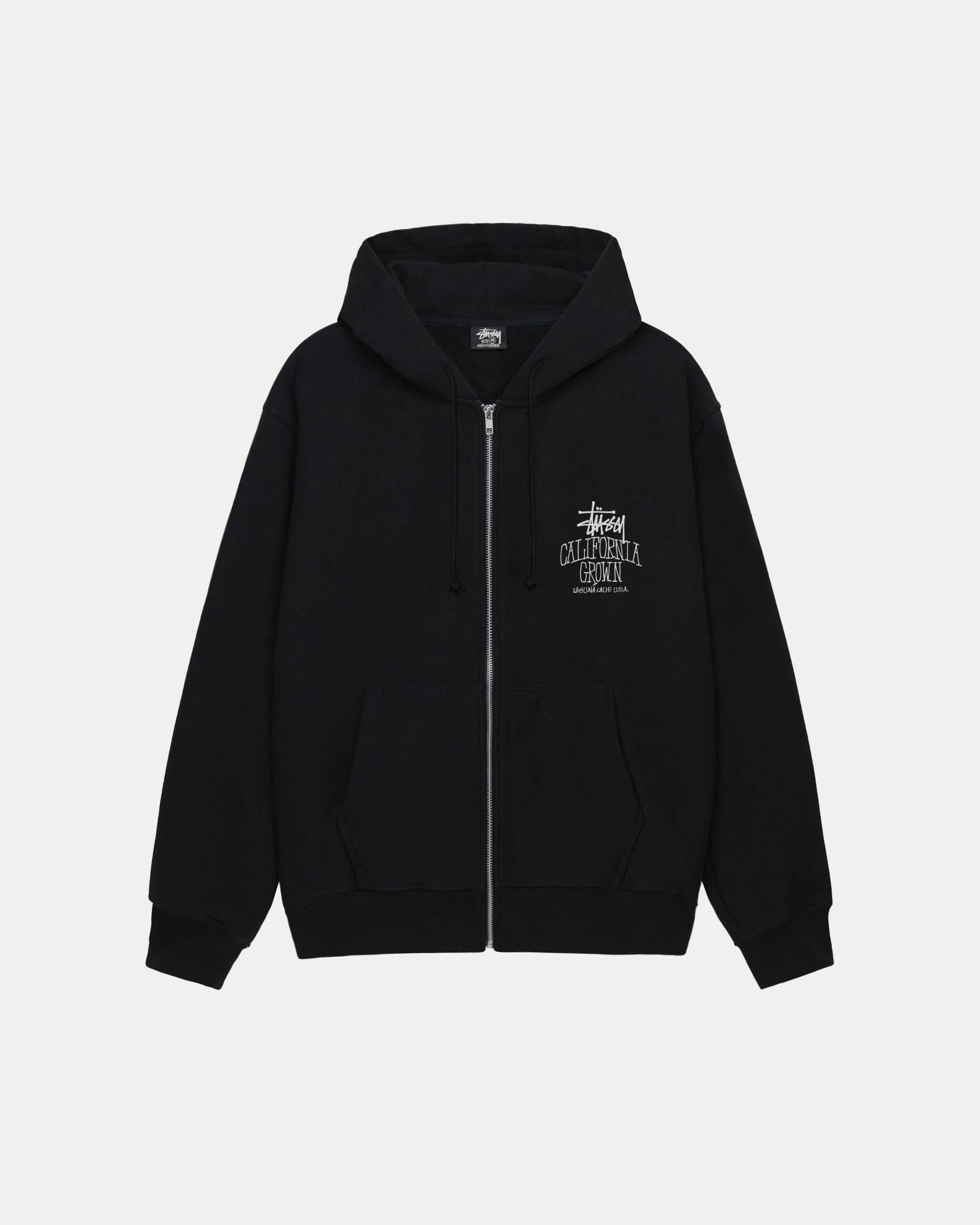 Cali Grown Zip Hood Mens Long Sleeve In Black | hero:main:collection:new-arrivals,shirts,tops-shirts,all,tees,outerwear,denim,knits,accessories,sunglasses,hoodies,sweats,mens-hoodies-sweatshirts,shorts,pants,bottoms