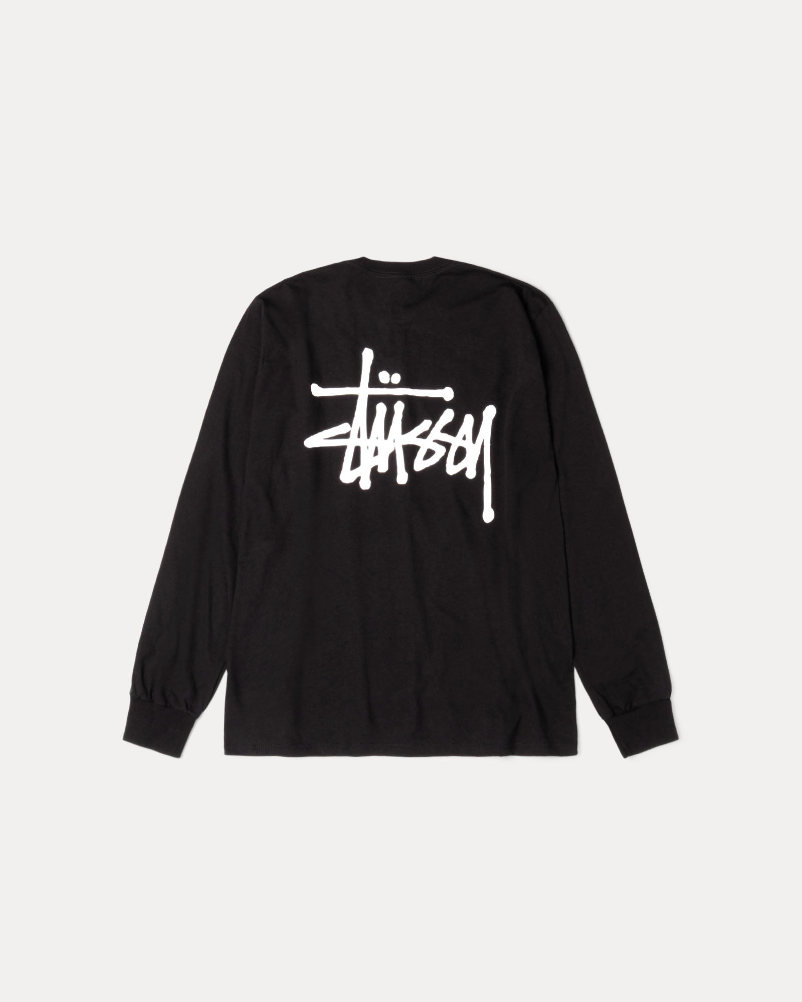 Basic Stussy Pig. Dyed Ls Tee Mens Long Sleeve In Black | hero:main:collection:new-arrivals,shirts,tops-shirts,all,tees,outerwear,denim,knits,accessories,sunglasses,hoodies,sweats,mens-hoodies-sweatshirts,shorts,pants,bottoms